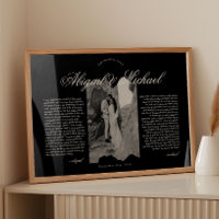 Schwarze und weiße moderne Schrift Hochzeitsgelübd