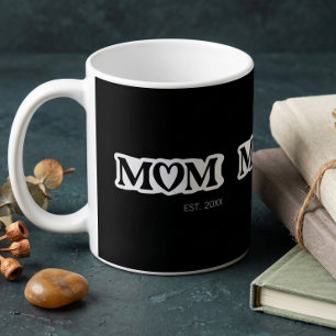 Schwarze und Weiße Mom Established Elegante Cute H Kaffeetasse