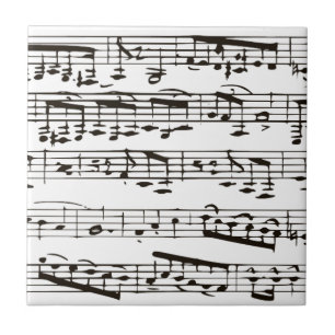 Schwarze und weiße Musiknoten Fliese