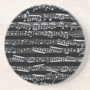 Schwarze und weiße Musiknoten Getränkeuntersetzer