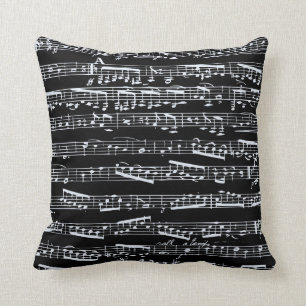 Schwarze und weiße Musiknoten Kissen