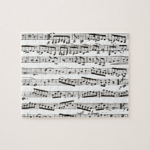 Schwarze und weiße Musiknoten Puzzle