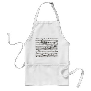 Schwarze und weiße Musiknoten Schürze