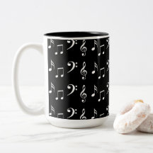 Schwarze und weiße Musiknoten