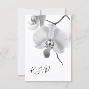 Schwarze und weiße Orchideen - RSVP-Antwortkarte f RSVP Karte