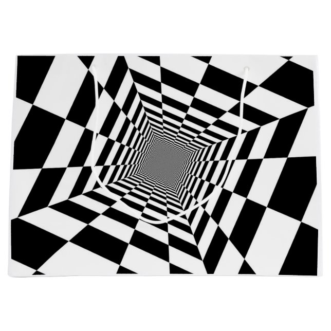 SCHWARZE UND WEISSE PAPIERTasche Große Geschenktüte (Vorderseite)