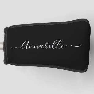 Schwarze und weiße personalisierte Golfkopfabdecku Golf Headcover