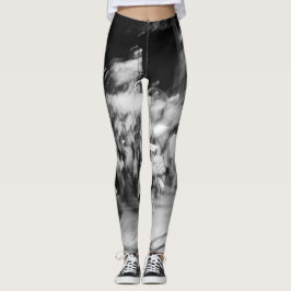schwarze und weiße Photogamaschen abstrakt Leggings