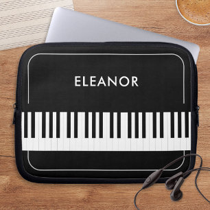 Schwarze und weiße Pianotasten - Personalisiert fü Laptopschutzhülle