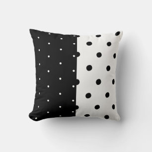 Schwarze und weiße Punkte und Streifen Pillow Kissen