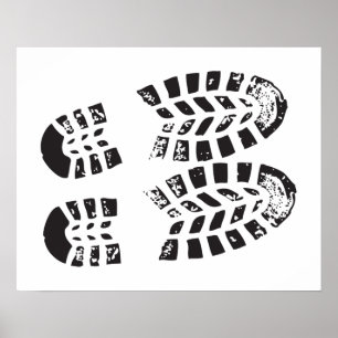 Schwarze und weiße Sneaker-Prägung Poster
