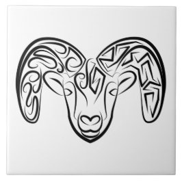 Schwarze und weiße Stammziege / Schafe Fliese