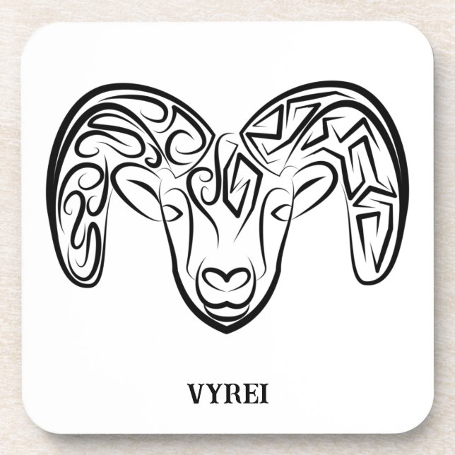 Schwarze und weiße Stammziege / Schafe Getränkeuntersetzer (Vorderseite)