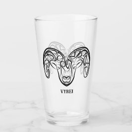 Schwarze und weiße Stammziege / Schafe Glas