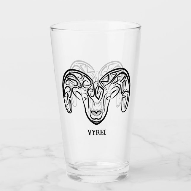 Schwarze und weiße Stammziege / Schafe Glas (Vorderseite)