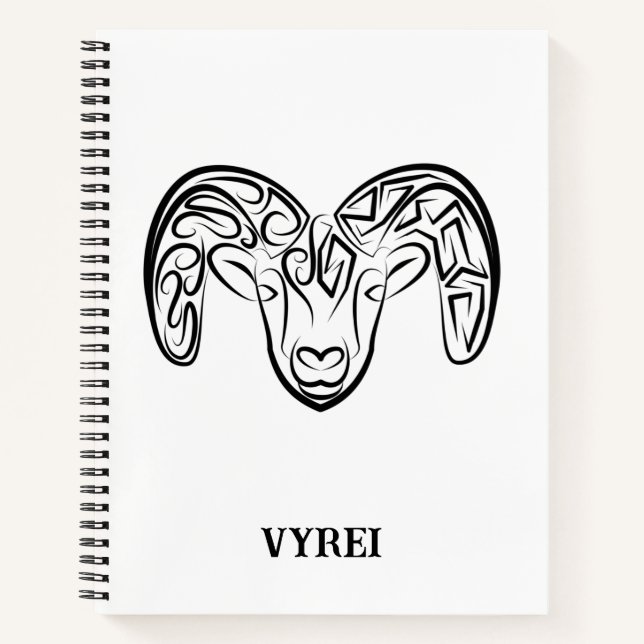 Schwarze und weiße Stammziege / Schafe Notizbuch (Vorderseite)