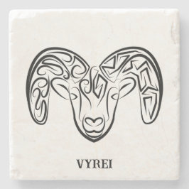 Schwarze und weiße Stammziege / Schafe Steinuntersetzer