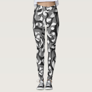 Schwarze und weiße Tarnung Leggings