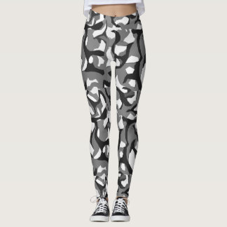 Schwarze und weiße Tarnung Leggings