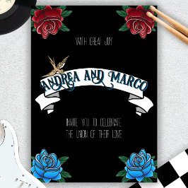 Schwarze und weiße Tattoo Alte Schule Einladung