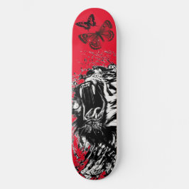 SCHWARZE UND WEISSE TIGER SKATEBOARTE IN ROT SKATEBOARD
