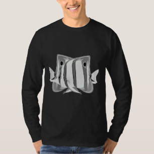 Schwarze und weiße tropische Korallenschmetterling T-Shirt