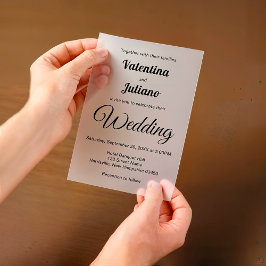 Schwarze und weiße Vellum-Hochzeitseinladung