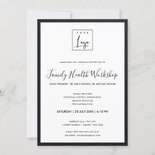 SCHWARZE UND WEISSE VELVETSEIDE IHRE LOGO WORKSHOP EINLADUNG