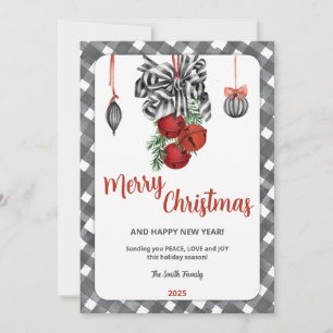 Schwarze und weiße Weihnachts-Weihnachts-Einladung Einladung
