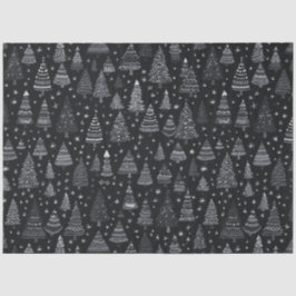 Schwarze und weiße Weihnachtsbaumen Weihnachten Seidenpapier