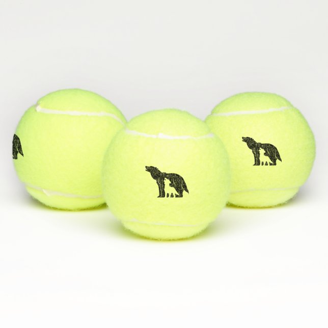 Schwarze und weiße Wölfe Tennisbälle (Multi)