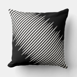 Schwarze, ungeschliffene weiße Diagonallinien Kissen