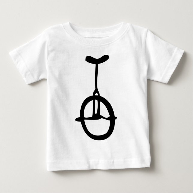 schwarze Unicycleikone Baby T-shirt (Vorderseite)