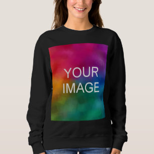 Schwarze Unisex-Skalierung Hochladen Ihres Fotos z Sweatshirt
