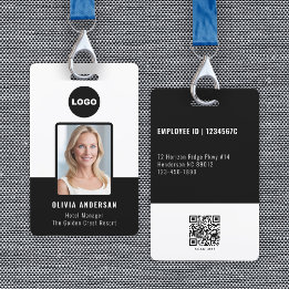 Schwarze Unternehmensmitarbeiter-Foto-ID-QR-Code Ausweis
