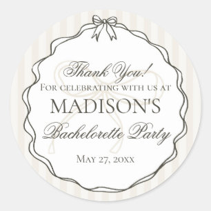 Schwarze Unterwäsche Dusche Junggesellinnenabschie Runder Aufkleber