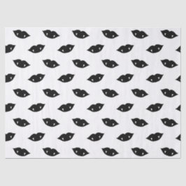 Schwarze Vampire Lippen und Zähne auf weißem Deko Seidenpapier