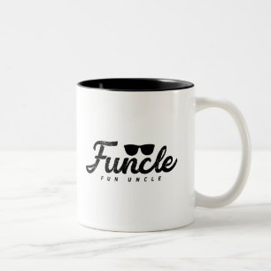 Schwarze verblassende Buchstaben Funcle Fun Onkel Zweifarbige Tasse