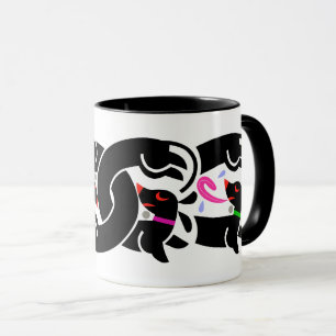 Schwarze verdrehte Doxies-Tasse Tasse