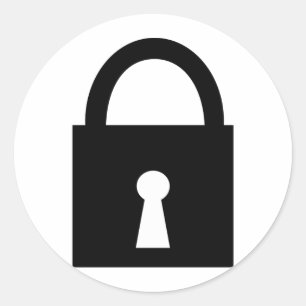 schwarze Verschlussikone Runder Aufkleber