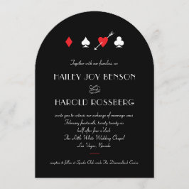 Schwarze Vintage-Las-Vegas-Casino-Hochzeit - Black Einladung