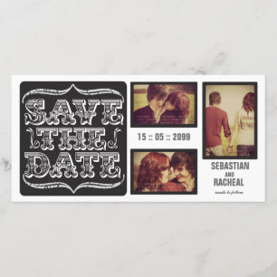 Schwarze Vintage Save the Date