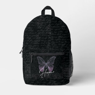 Schwarze Vintage-Schrift Schulrucksack Bedruckter Rucksack