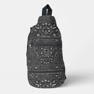 Schwarze Vintage-Schultertasche Crossbody Bag