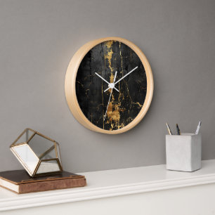 Schwarze Vintage-Uhr mit großem Zifferblatt Uhr
