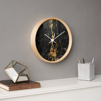Schwarze Vintage-Uhr mit großem Zifferblatt Uhr