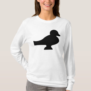 Schwarze Vintage Vogel-Silhouette T-Shirt