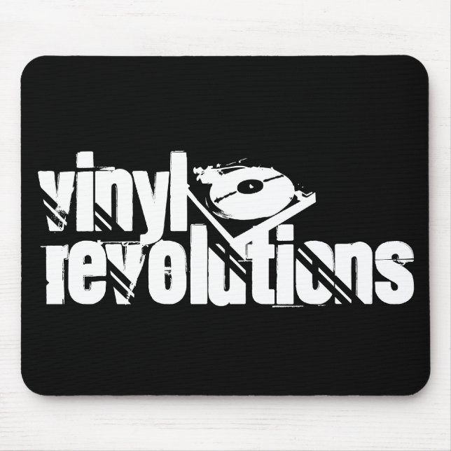 Schwarze Vinylrevolutionen Mousepad (Vorne)
