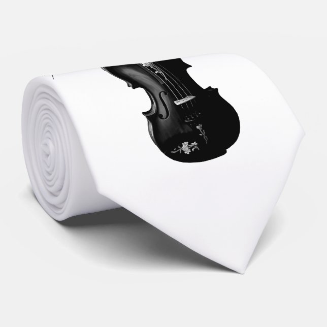 SCHWARZE VIOLIN-KRAWATTE - ÄNDERBARE HINTERGRUNDFA KRAWATTE (Gerollt)