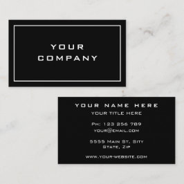 Schwarze Visitenkarte - Ihre Farben und Ihr Schrif